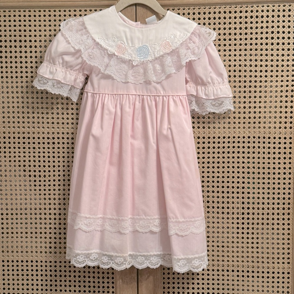Vintage | Bryan|  pink embroidered dress